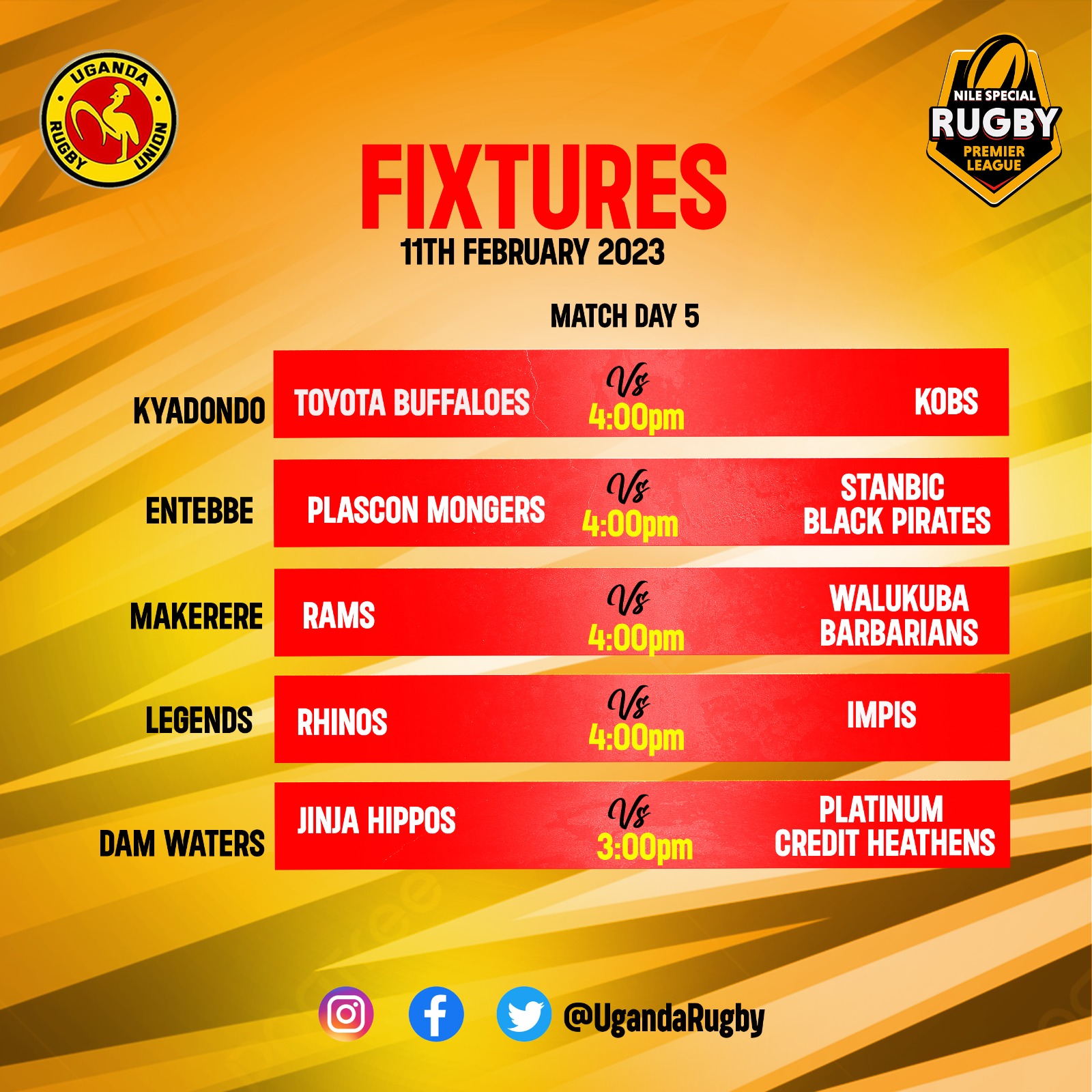 Weekend Fixtures